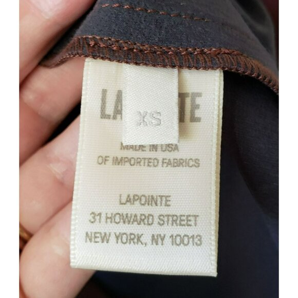 NEW Lapointe Stretch Faux Leather Mahogany Brown Button Front Collar Mini Dress - Picture 7 of 15